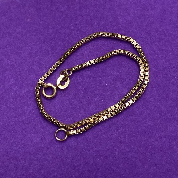 💛 Vintage 10k Yellow Gold Box Chain Bracelet - Picture 6 of 6